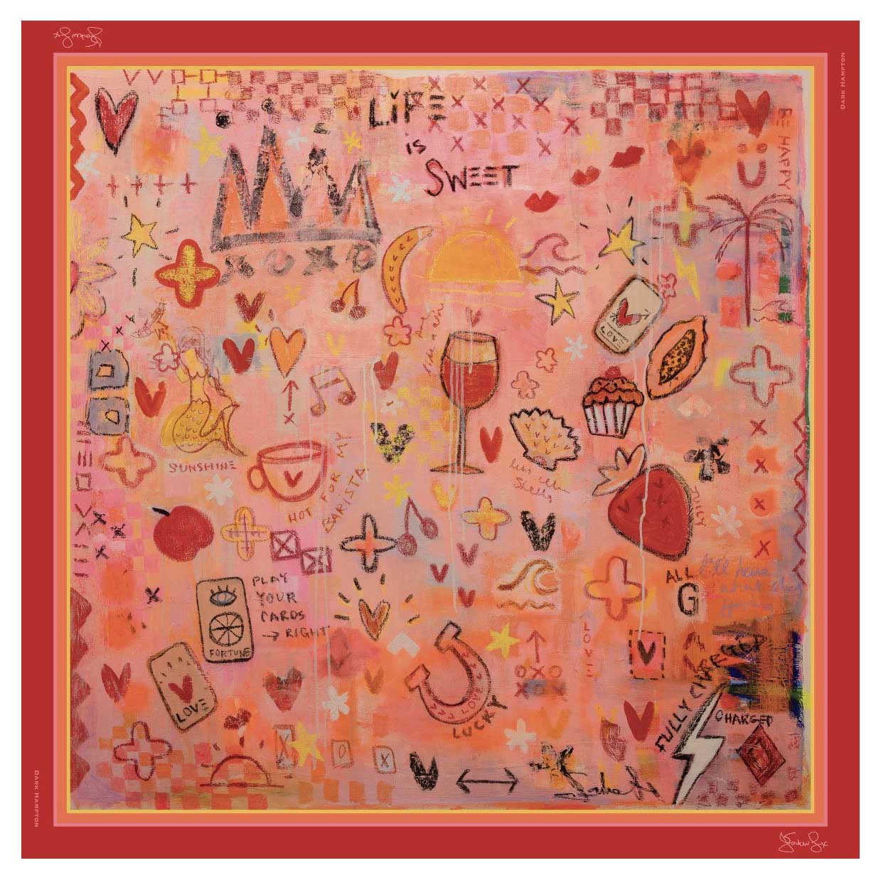 Dark Hampton X Jackie Green The Sweet As Silk Scarf